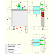 Charger l&#39;image dans la galerie, DESCO - Releveur de paniers automatique pour cuiseur à pâtes électrique - 2 paniers GN 1/3 ou 4 paniers GN 1/6- 0,04 Kw - pour modèle 700
